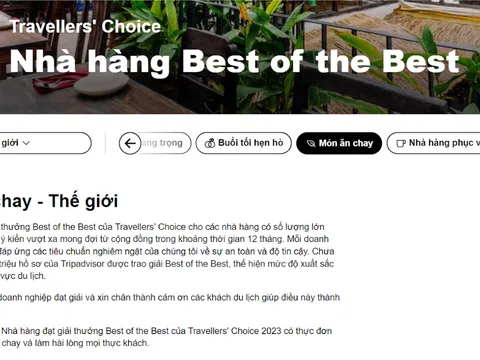 Hum được TripAdvitor vinh danh trong top 25 nhà hàng chay tốt nhất thế giới